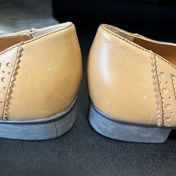 Lea Foscati Brown Leather Tassle Oxford Flats Loafers Made In Italy 38 US 7.5 - Picture 2 of 8